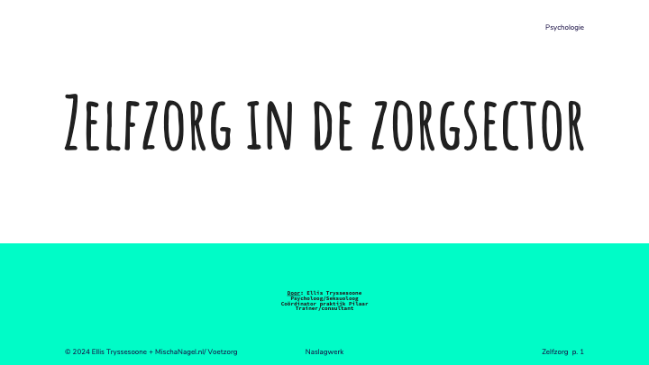 Naslagwerk Psychologie: Zelfzorg + Communicatie – Voetzorgplus